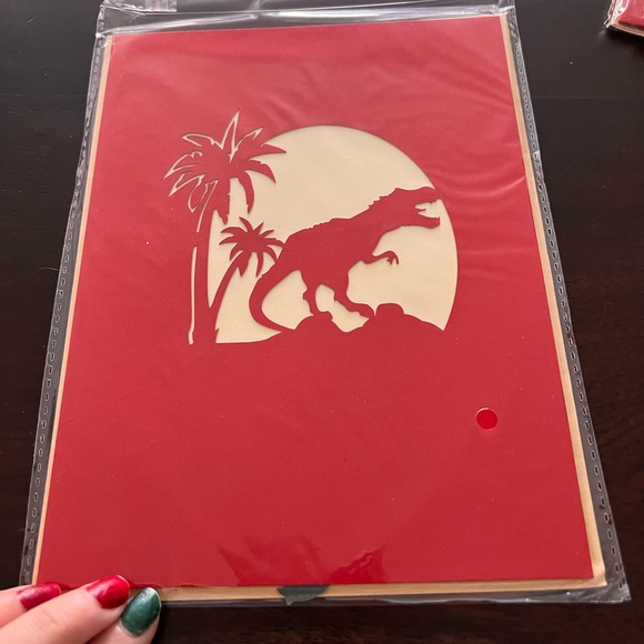 Dinosaur Christmas card pop up - Picture 2 of 4